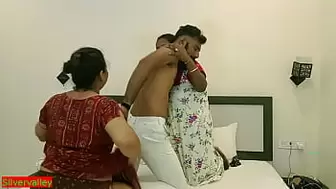 Indian Bengali housewife and her sister attractive amatuer threesome sex ! With Kinky audio