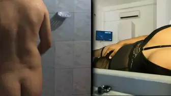Part two - Sri Lankan Step Sister Getting a Bath While Sissy BF Watch Her In Alluring Lingerie