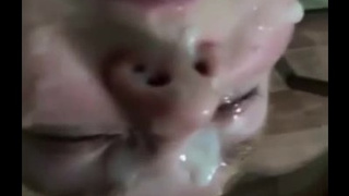 cums on on the face of a fresh stepsister