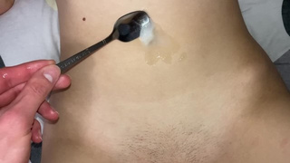 Step Brother Feed Me Jizz From My Navel Spoon