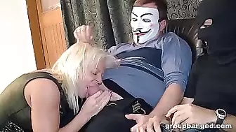 Dirty Granny Steps Into Gangbang Mine Field