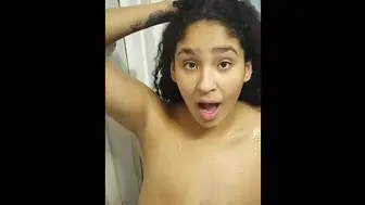 stepbrother climax on my titties after I gave him a hand-job | he asked me to pose for pics aswel ????