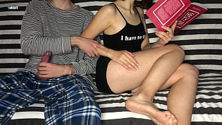 Step Brother Put Step Sister Hand On His Schlong But She Didn't Know He Had Skillful Hands and Orgasming