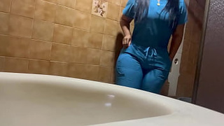 SKILLED NURSE PISSING IN THE BATHROOM OF DOCTOR GUZMAN'S OFFICE