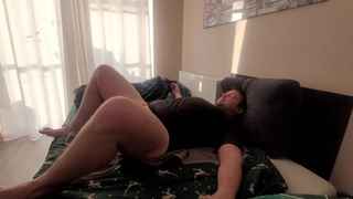 The stepsister came in a loose sweater and pegged her brother with a strapon until he explod his jizz
