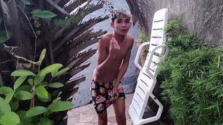 Stepmother seduces her STUDENT with her giant bum. Little virgin jerk-off brother is spying on that public sex with two STUDENTS (see closed