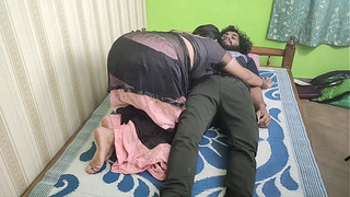 Bhabhi caught her brother while he was sleeping – she lifted her saree and started fucking!