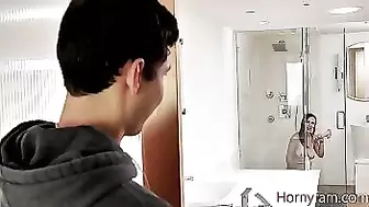Brother Sneaks Into Sister's Shower- Angel Ryder