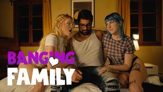 Banging Family - two Alt Step-Sisters Share a Gigantic Dick