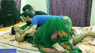 Indian sexy Milf aunty fucking with 2 brother !! Nokrani se love with slutty audio